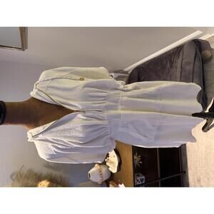 Y2K Juicy Couture White Terry Cloth Hooded Dress Summer Coverup with Pockets L